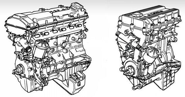 BMW e36e esquema de motor