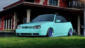 Transformación Stance en Volkswagen MK3.5 Cabrio: Suspensión Airlift, Llantas Damnraw y Cambio de Color Personalizado