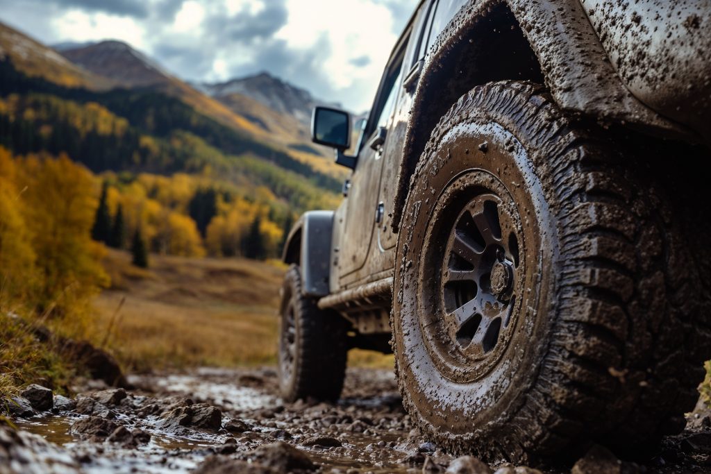 Un de los todoterrenos 4x4 preparados y homologados en venta en España lleno de barro.