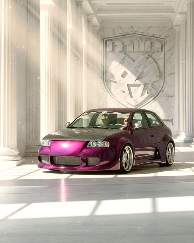 Audi A3 8L Mlin tuning front view hand made Wide body kit