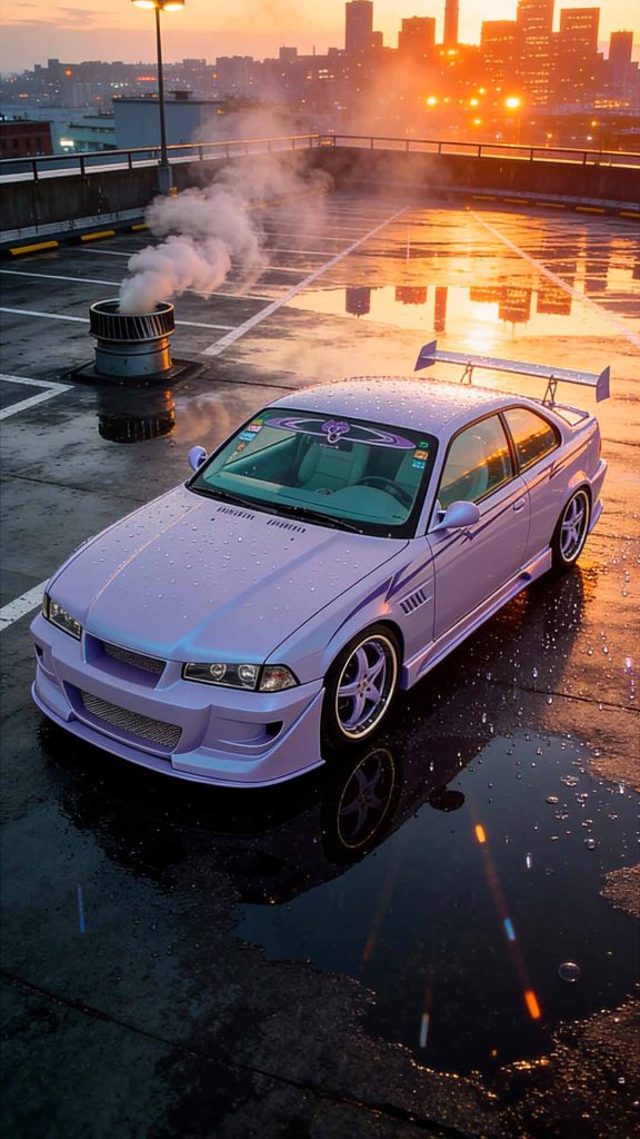 bmw e36 tuning wide body kit (9) BMW E36 modificado para tuning urbano en azotea de parking